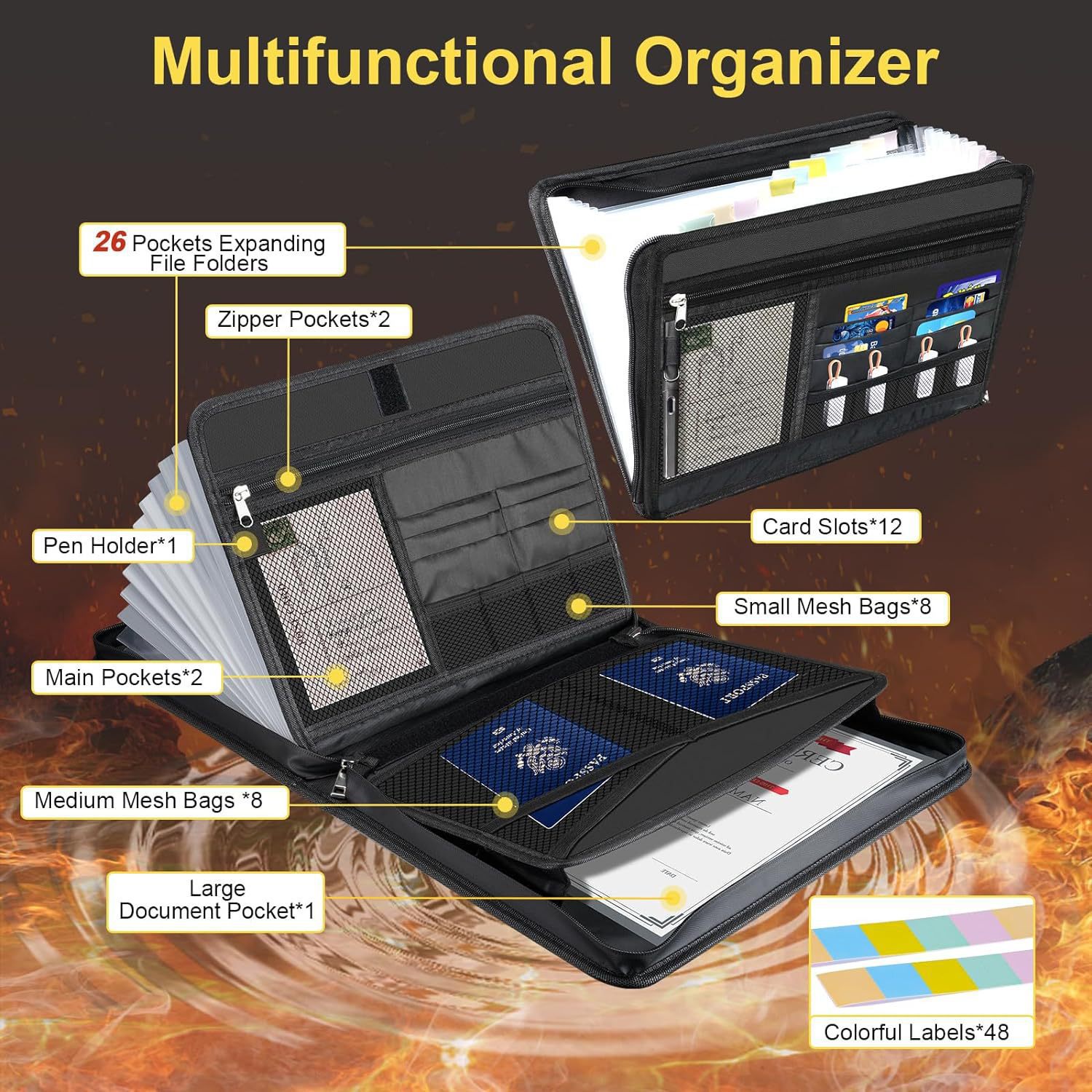 Dossier de classement extensib - Expandable Accordion File Folder 13 Pockets avis et prix