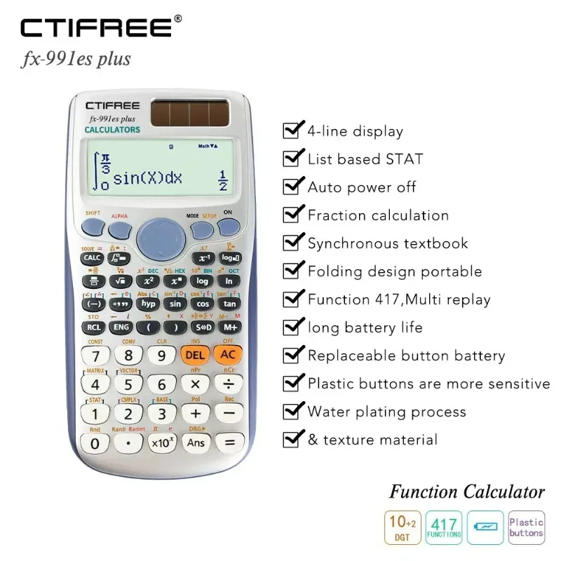 Calculatrice scientifique, pil - Scientific Calculator For Secondary School avis et prix